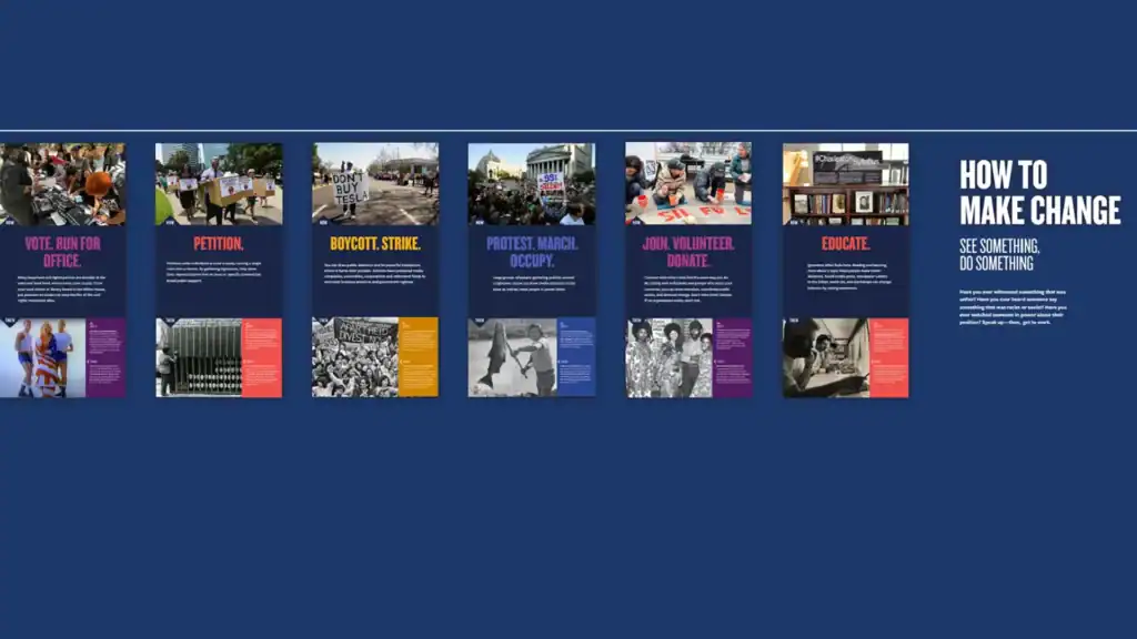 Display panels about civil rights protests and activism in Memphis. — civilrightsmuseum.org